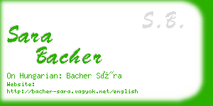 sara bacher business card